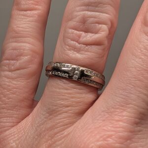 Tiffany & Co. T Two 18k White Gold Pavé Diamond Ring – Size 5